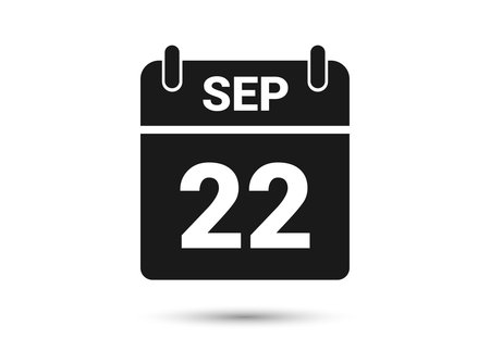 September 22 Calendar Date Flat Iconのイラスト素材