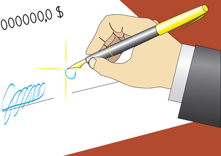 make a contract (agreement, signing)のイラスト素材