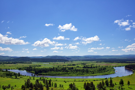 River Valley and the hills in Siberia