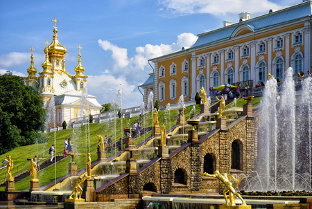 Peterhof palace in Saint-Petersburg, Russiaのeditorial素材