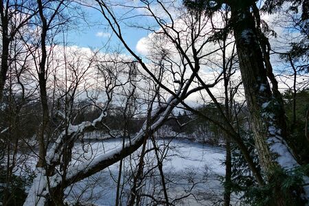 "Winter of Lake Twelve", Fukaura Town, Aomori Prefectureの写真素材