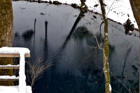 "Winter of Lake Twelve", Fukaura Town, Aomori Prefectureの写真素材