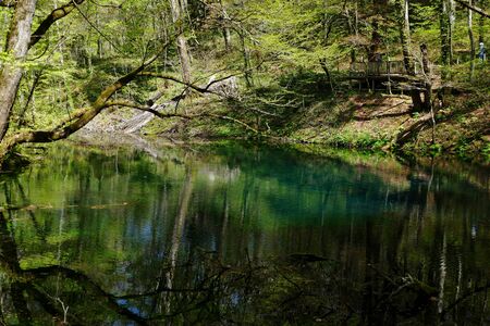 "Twelve Lakes of Fresh Green", Fukaura Town, Aomori Prefectureの写真素材