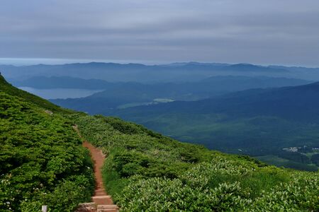 "Climbing Akita Komagatake", Senboku City, Akita Prefectureの写真素材