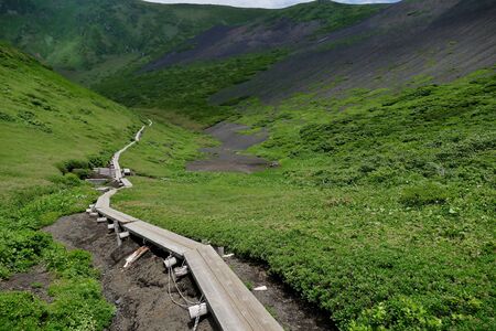 "Climbing Akita Komagatake", Senboku City, Akita Prefectureの写真素材