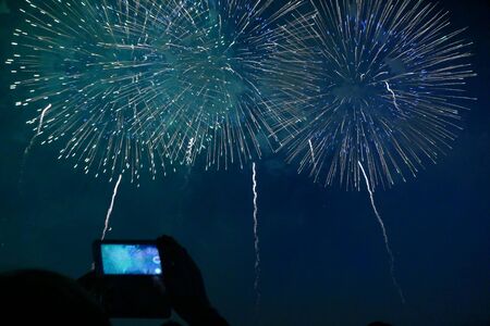 "Fireworks of The Omagari", Daisen City, Akita Prefectureの写真素材