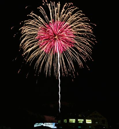 "Fireworks of The Omagari", Daisen City, Akita Prefecture Japanの写真素材