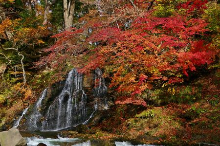 ãNakano maple mountain autumn leaves Kuroishi Aomori Prefecture Japanの写真素材