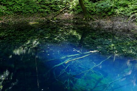 "Aoike of Juni Lake", Fukaura Town, Aomori Prefecture Japanの写真素材