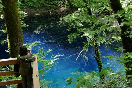 "Aoike of Juni Lake", Fukaura Town, Aomori Prefecture Japanの写真素材