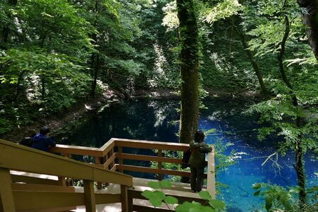 "Aoike of Juni Lake", Fukaura Town, Aomori Prefecture Japanの写真素材
