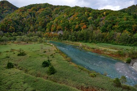 ãLake Shusen (Yoroibata Dam Lake) Senboku City, Akita Prefecture Japanの写真素材