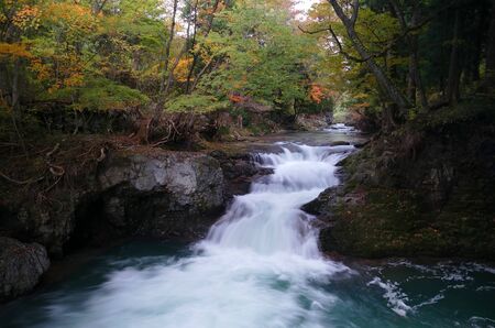 "Funoshi Falls" Akita Prefecture Japanの写真素材