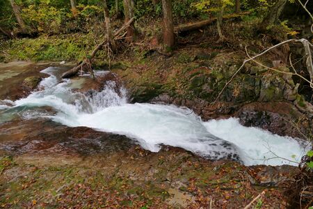"Funoshi Falls" Akita Prefecture Japanの写真素材