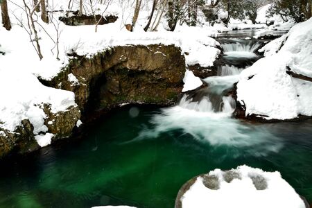 "Funoshi Falls" Akita Prefecture Japanの写真素材