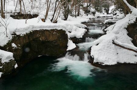 "Funoshi Falls" Akita Prefecture Japanの写真素材