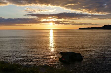 Sunset in the Sea of Japan, Fukaura Town, Aomori Prefectureの写真素材