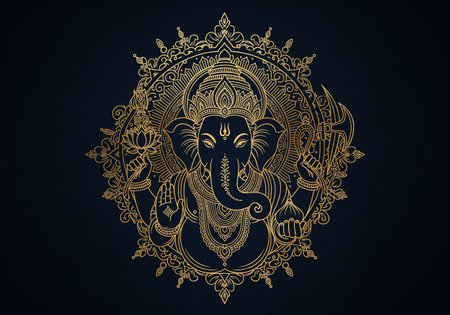 Ganesha The Lord Of Wisdom. Hand drawn vector illustration.の素材