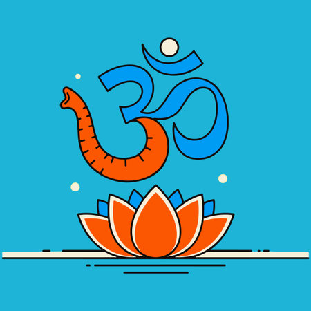 Vector illustration of Hindu festival Ganesh Chaturthi in flat design style.のイラスト素材