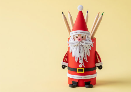 Christmas composition. Gifts, christmas decorations on green background. Flat lay, top view, copy spaceの素材