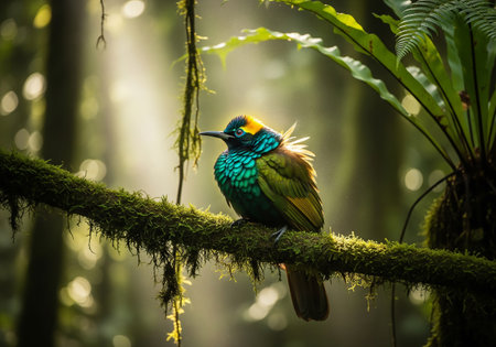 Beautiful Colorful bird in the rainforest at Doi Inthanon National Park, Chiang Mai, Thailandの素材