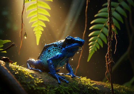 Blue Poison Dart Frog (Dendrobates tinctorius)の素材