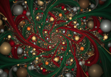 Abstract fractal. Fractal art background for creative design. Decoration for wallpaper, desktop, poster, cover booklet. Print for clothes, t-shirt. Creative illustration for designの素材