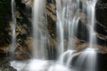 A scenic waterfall stream in silky effect.