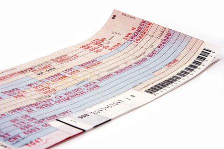 Close up on an air plane ticket.