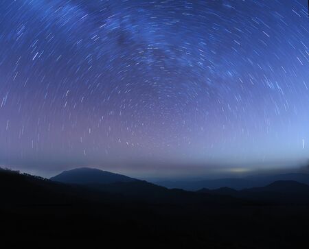 Longtrail star in the sky over mountain