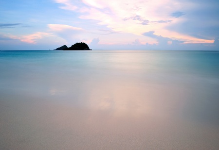 sunset on the beachの写真素材