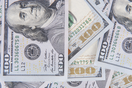 dollars isolated on whiteの写真素材