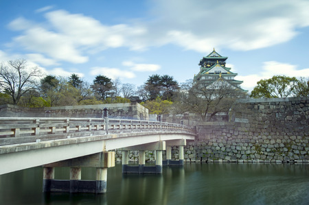 pool water in garden of osaka castle のeditorial素材