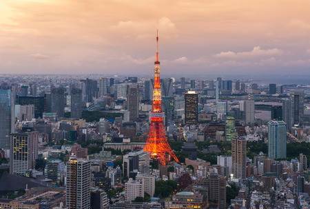 Tokyo tower at the Tokyo city in Japanのeditorial素材