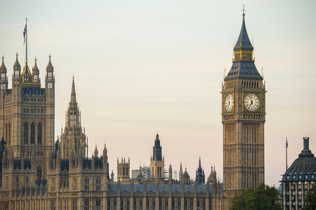 Big Ben Clock Tower Against Blue Sky England United Kingdom