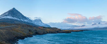 Mount Bulandstindur a mountain near Djupivogur, Iceland.の写真素材