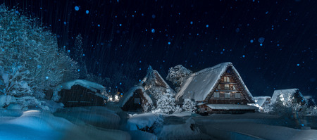 Historic Village of Shirakawago in winter