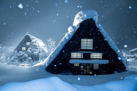 Historic Village of Shirakawago in winter