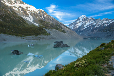 landscape of mt.cook national park, New Zealand, South Islandの写真素材