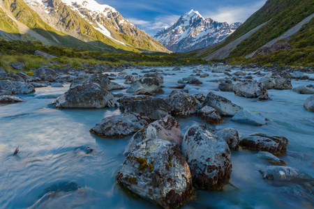 landscape of mt.cook national park, New Zealand, South Islandの写真素材