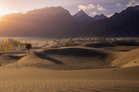 Sand desert at skardu. Northern Area Pakistanの写真素材