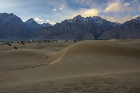 Sand desert at skardu. Northern Area Pakistanの写真素材