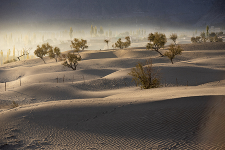 Sand desert at skardu. Northern Area Pakistanの写真素材
