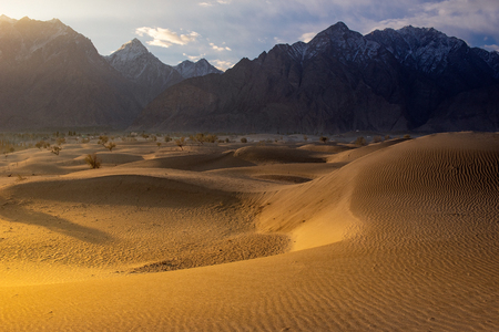 Sand desert at skardu. Northern Area Pakistanの写真素材