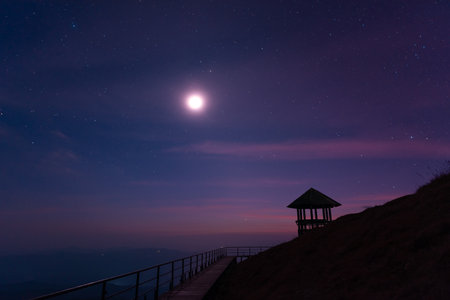 Mountian range landscape look from view point of Pui Ko Mountain in Tak province, Thailandの写真素材