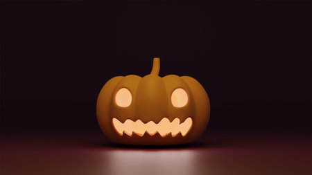 3D pumkin with studio lighting set upの写真素材