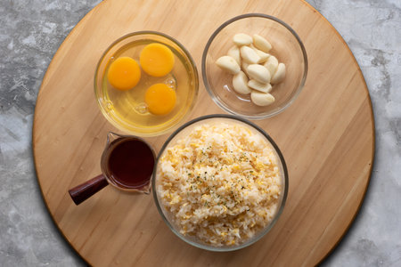 The baking ingredients for fire riceの写真素材