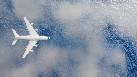 The 3D Air plane illustration with orange background