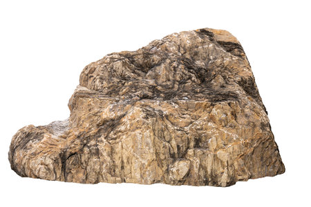 The stone for decoration in the garden isolated on whiteの写真素材