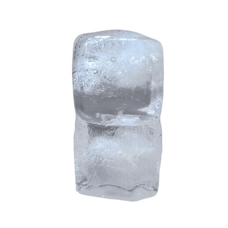 A cube ice transparent surface on white backgroundの写真素材